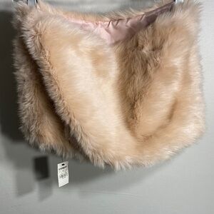 a new day Plush Faux Fur Scarf in Light Tan